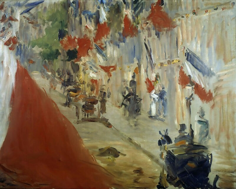 Edouard Manet – Rue Monier with Flags 45x60 Canvas