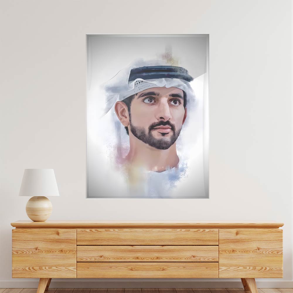 Sheikh Hamdan bin Mohammed bin Rashid Al Maktoum Acrylic acrylic canvas Frames