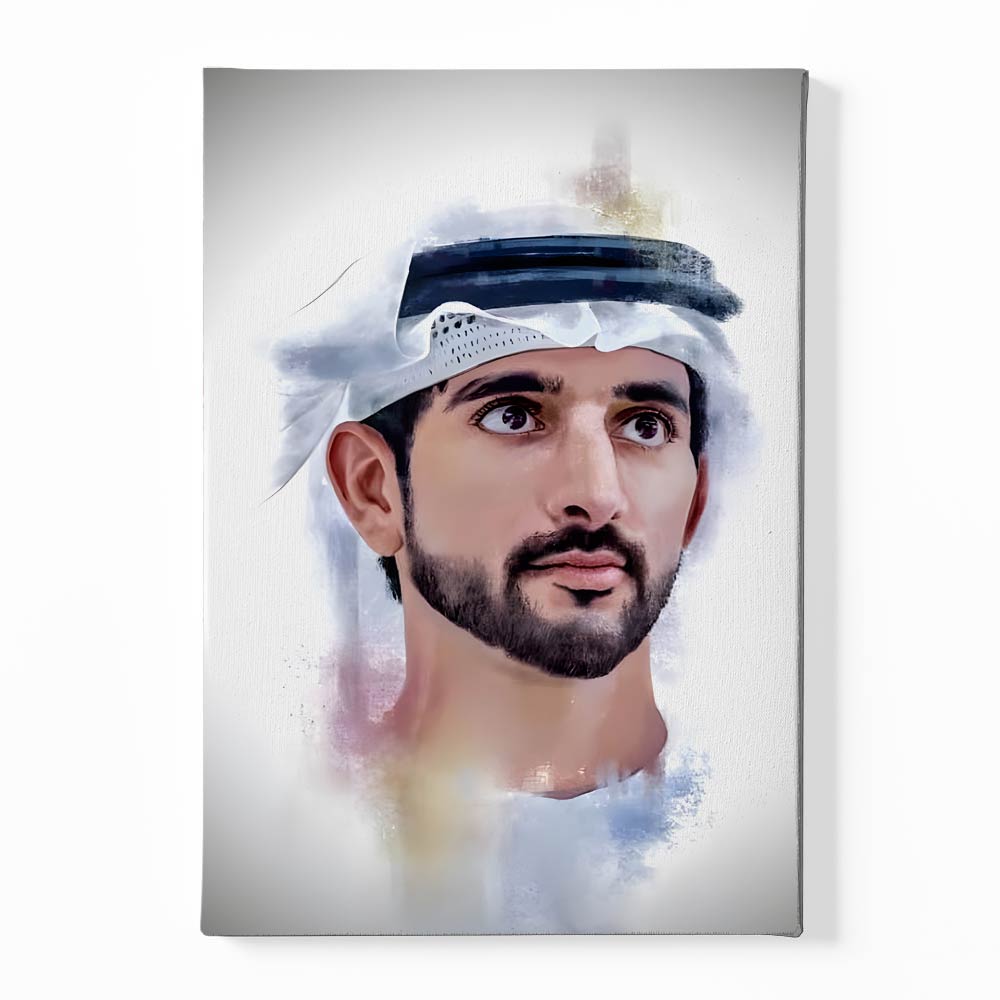 Sheikh Hamdan bin Mohammed bin Rashid Al Maktoum Canvas acrylic canvas Frames