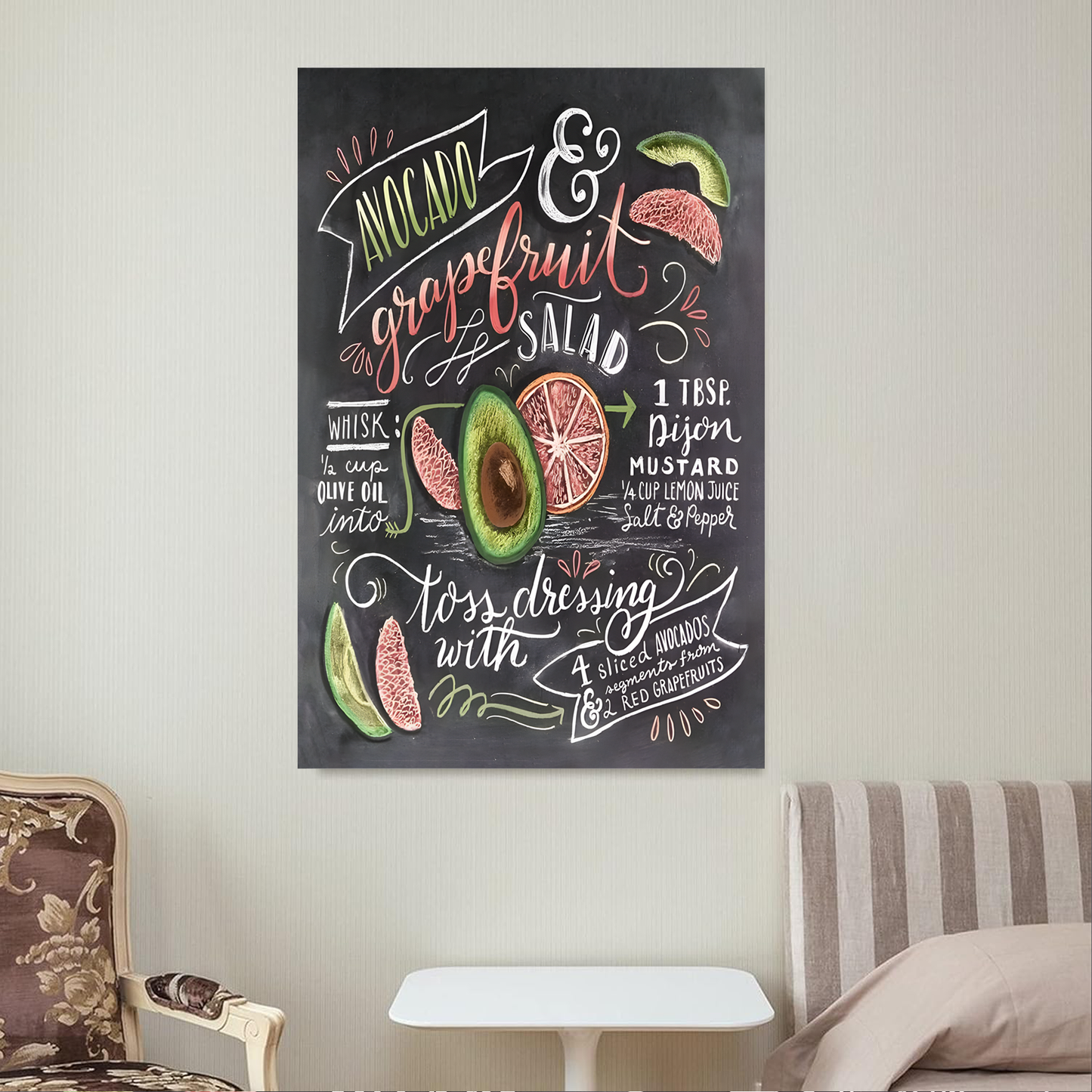 Avocado salad Canvas acrylic canvas