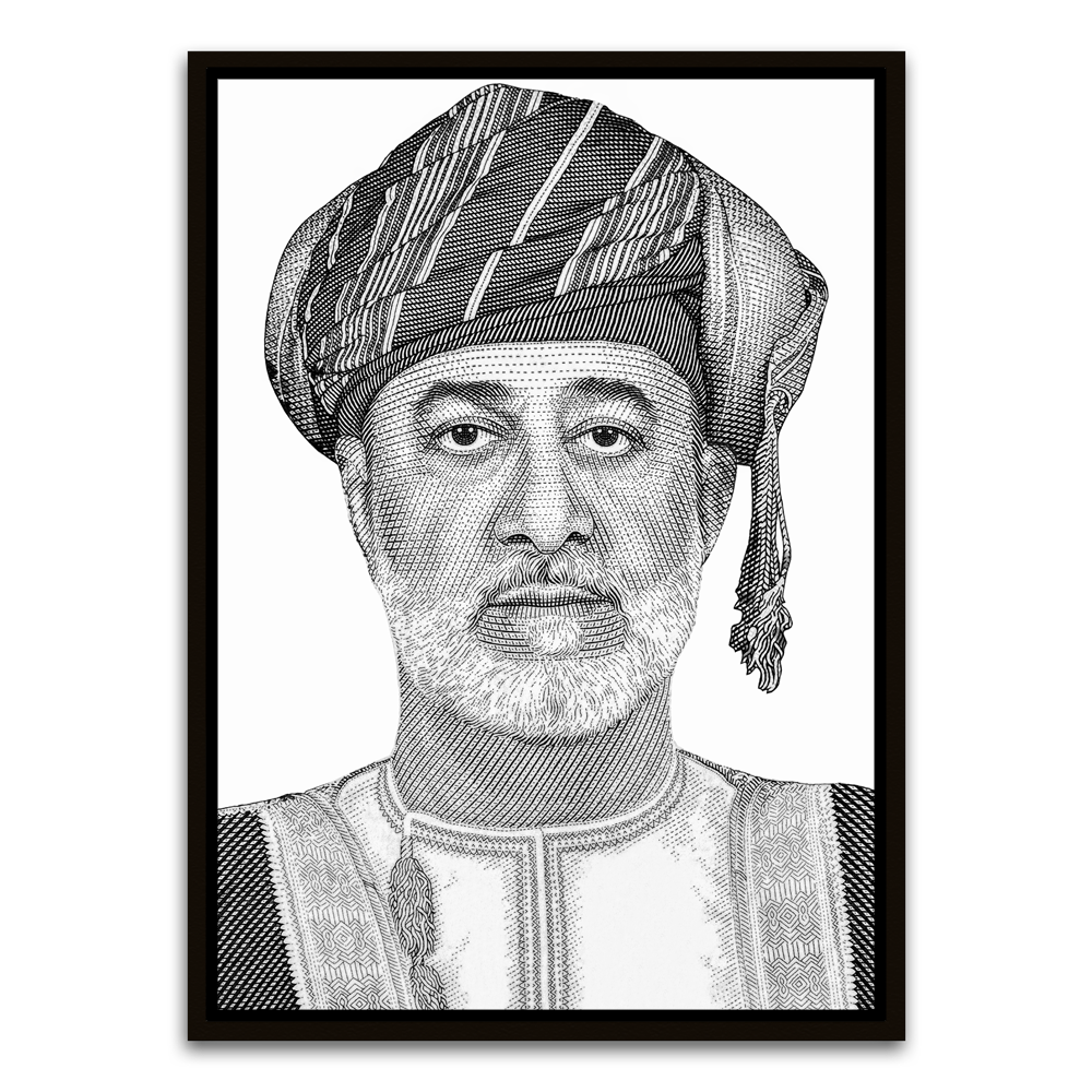 Sultan Haitham ibn Tariq ibn Taymur Black Canvas frame acrylic canvas Frames