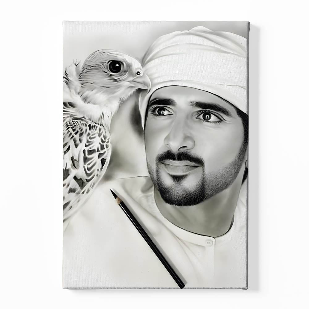 Sheikh Hamdan bin Mohammed bin Rashid Al Maktoum Canvas acrylic canvas Frames