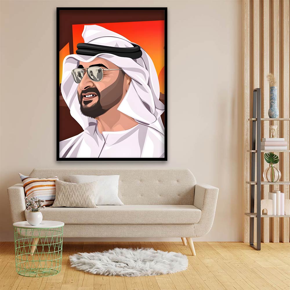 Sheikh Mohammed Bin Rashid Al Maktoum. acrylic canvas Frames