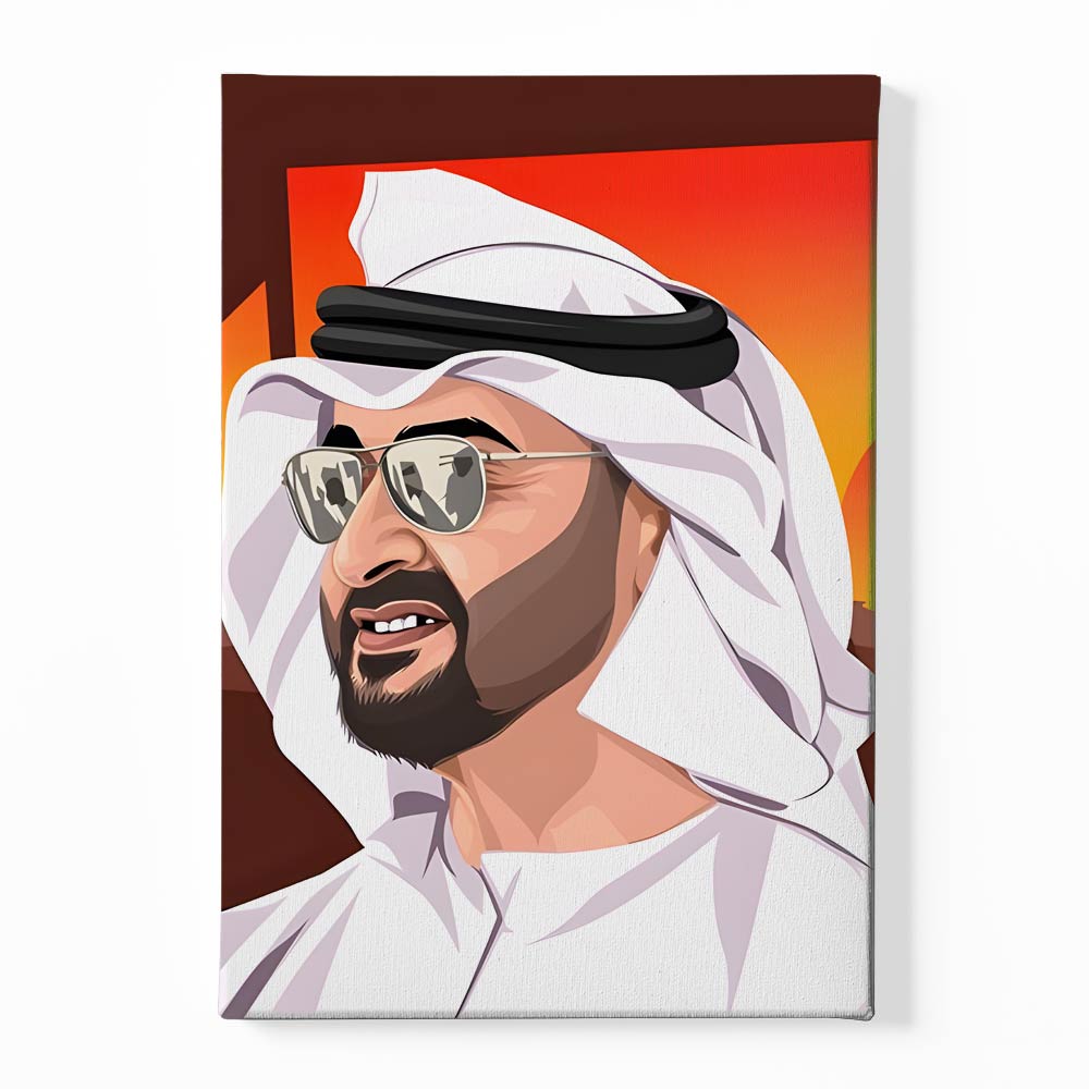 Sheikh Mohammed Bin Rashid Al Maktoum. Canvas acrylic canvas Frames