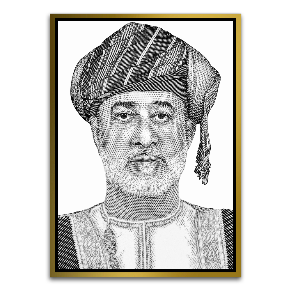 Sultan Haitham ibn Tariq ibn Taymur Gold Canvas frame acrylic canvas Frames