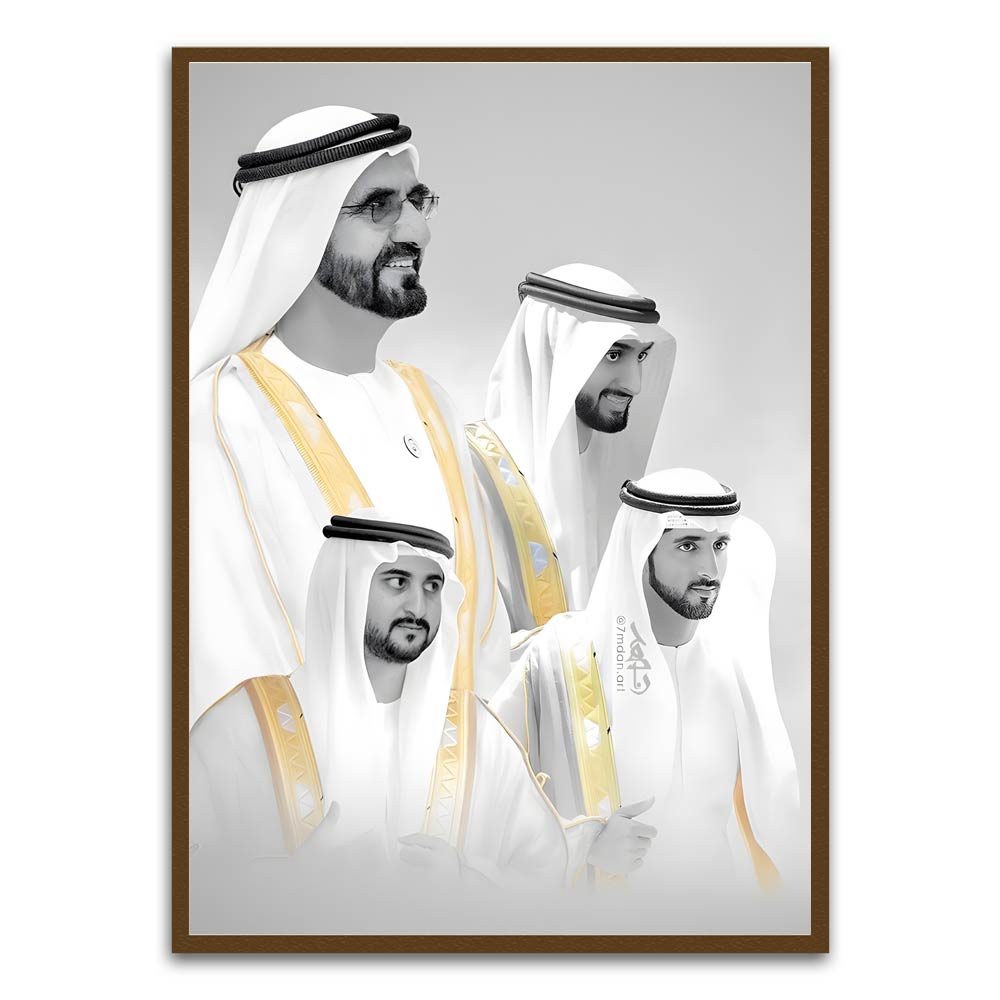 UAE Leaders Brown Printed frame acrylic canvas Frames