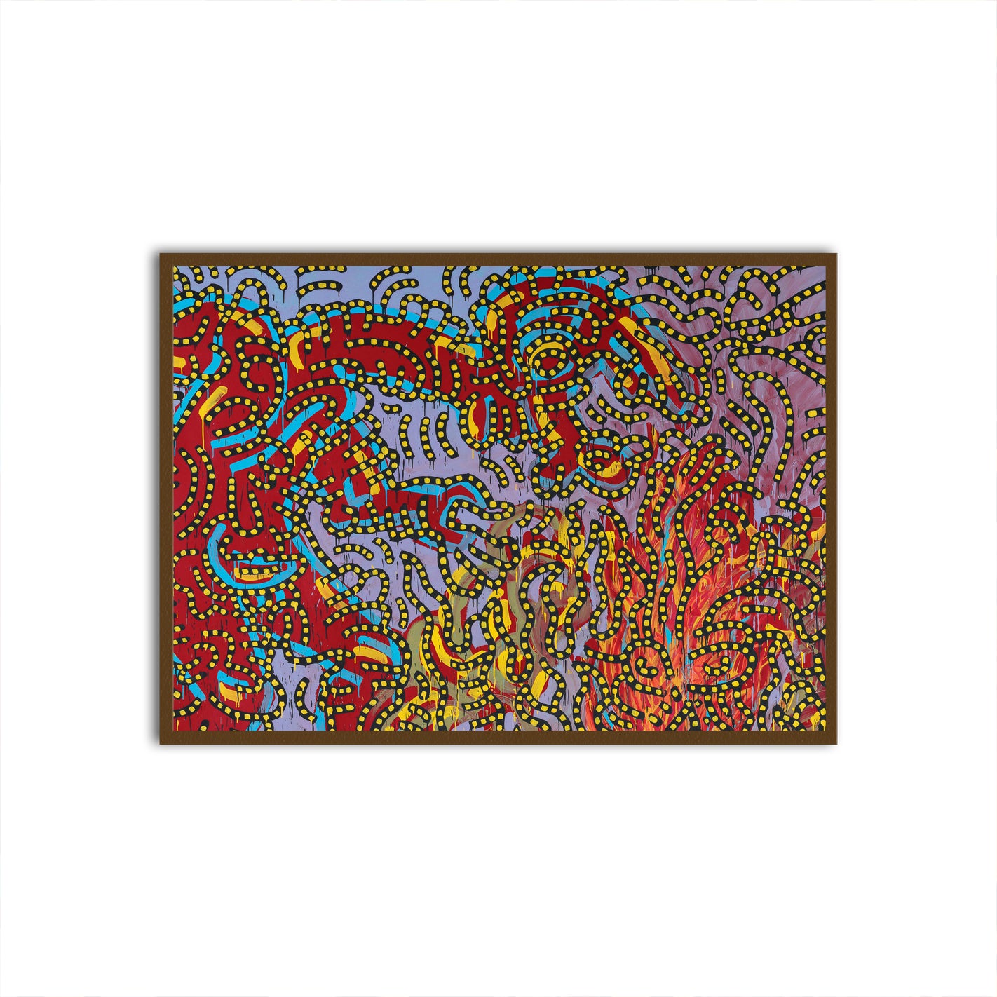 Vibrant Complexity Brown Printed frame acrylic canvas Frames