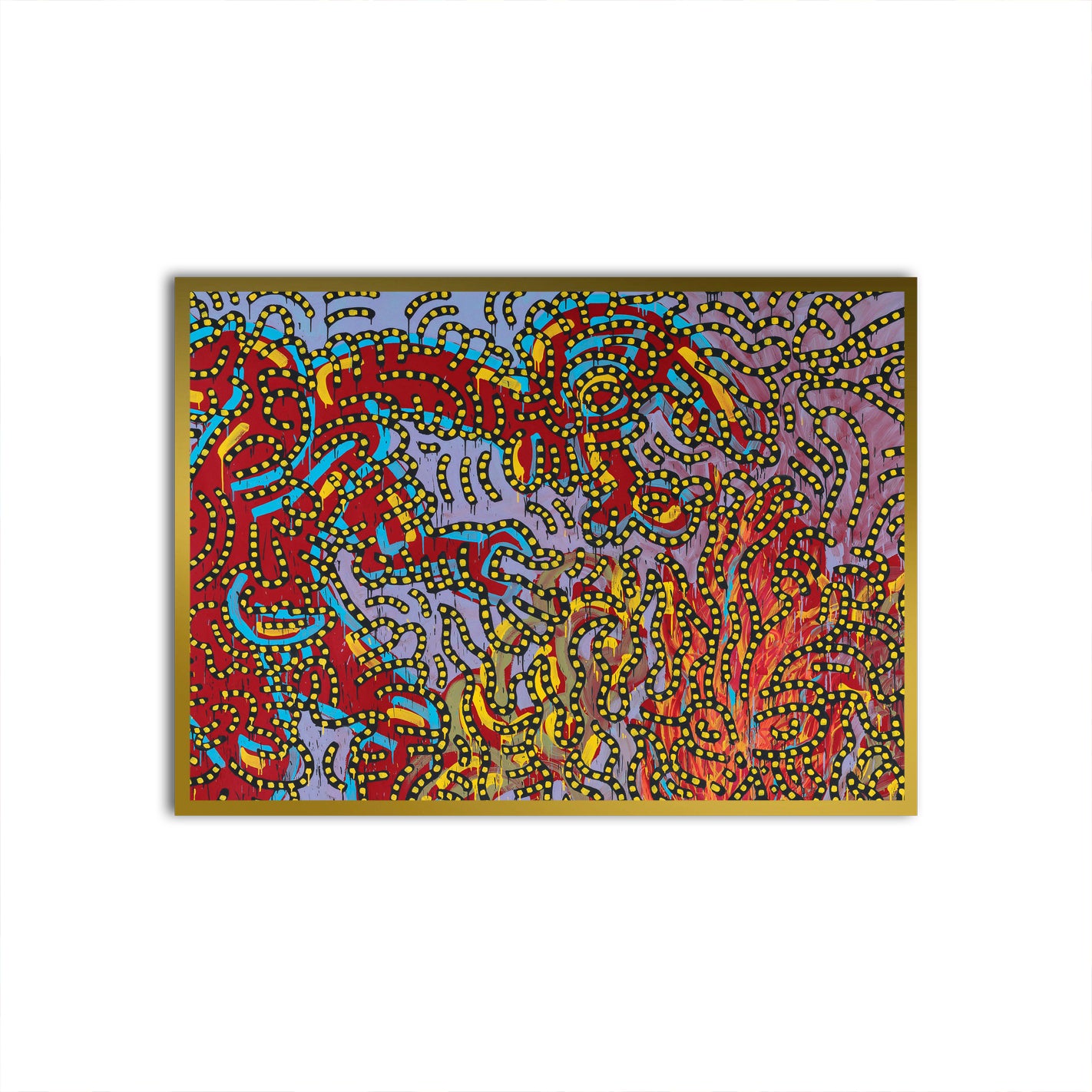 Vibrant Complexity Gold Printed frame acrylic canvas Frames