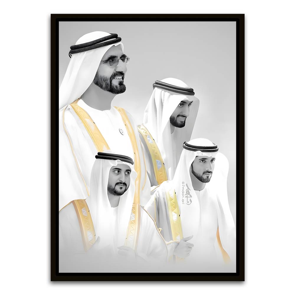 UAE Leaders Black Canvas frame acrylic canvas Frames