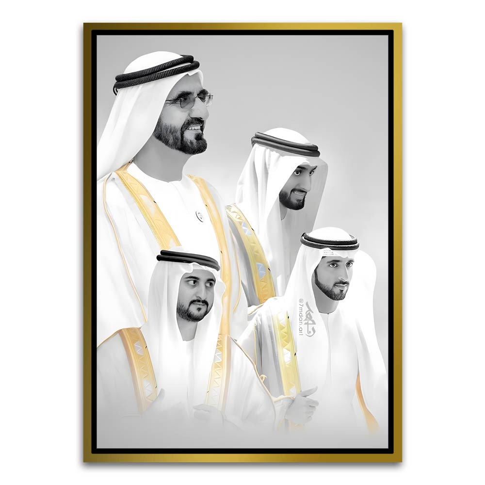 UAE Leaders Gold Canvas frame acrylic canvas Frames