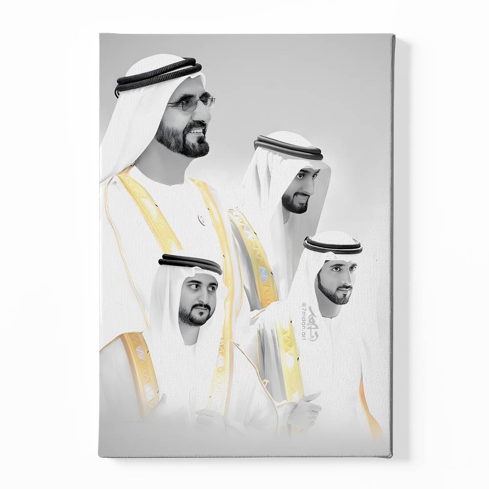 UAE Leaders White Printed frame acrylic canvas Frames