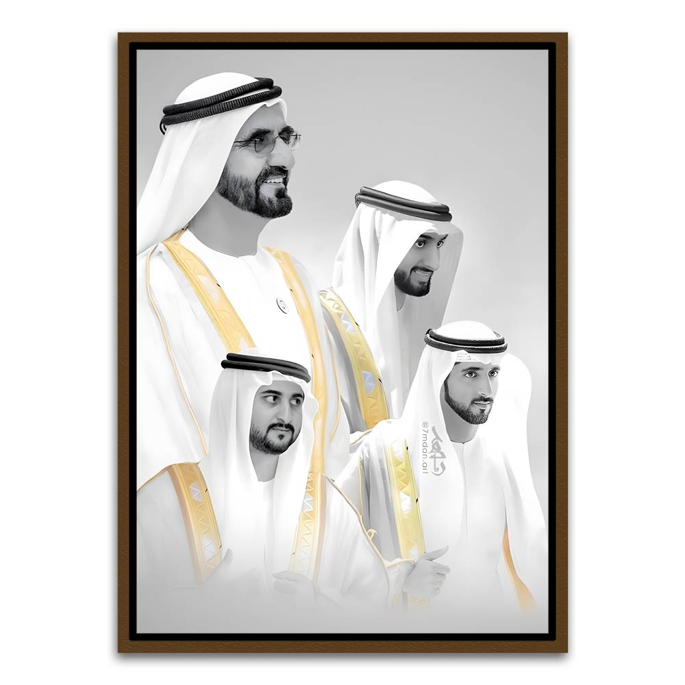 UAE Leaders Brown Canvas frame acrylic canvas Frames