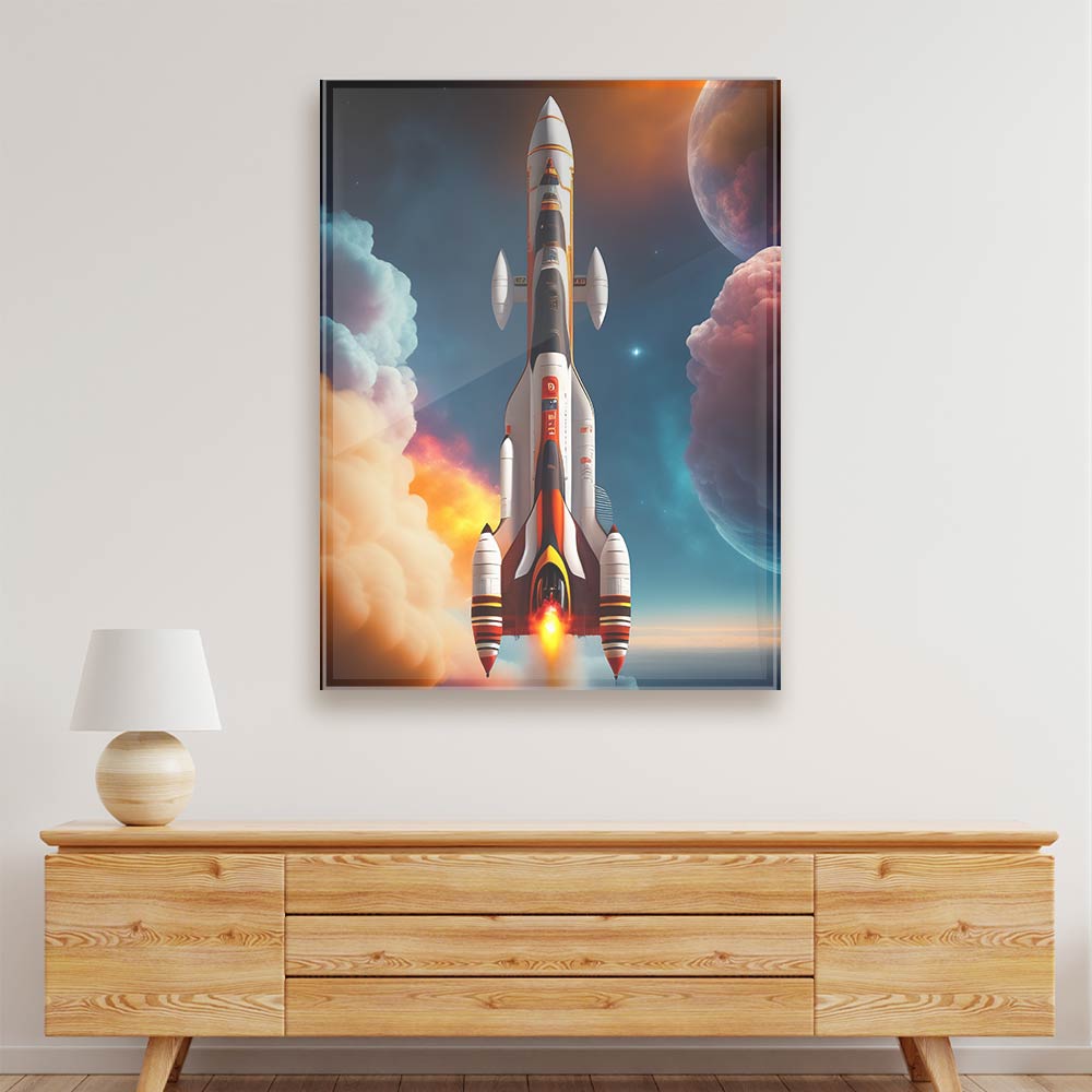 Space Rocket Acrylic acrylic canvas Frames