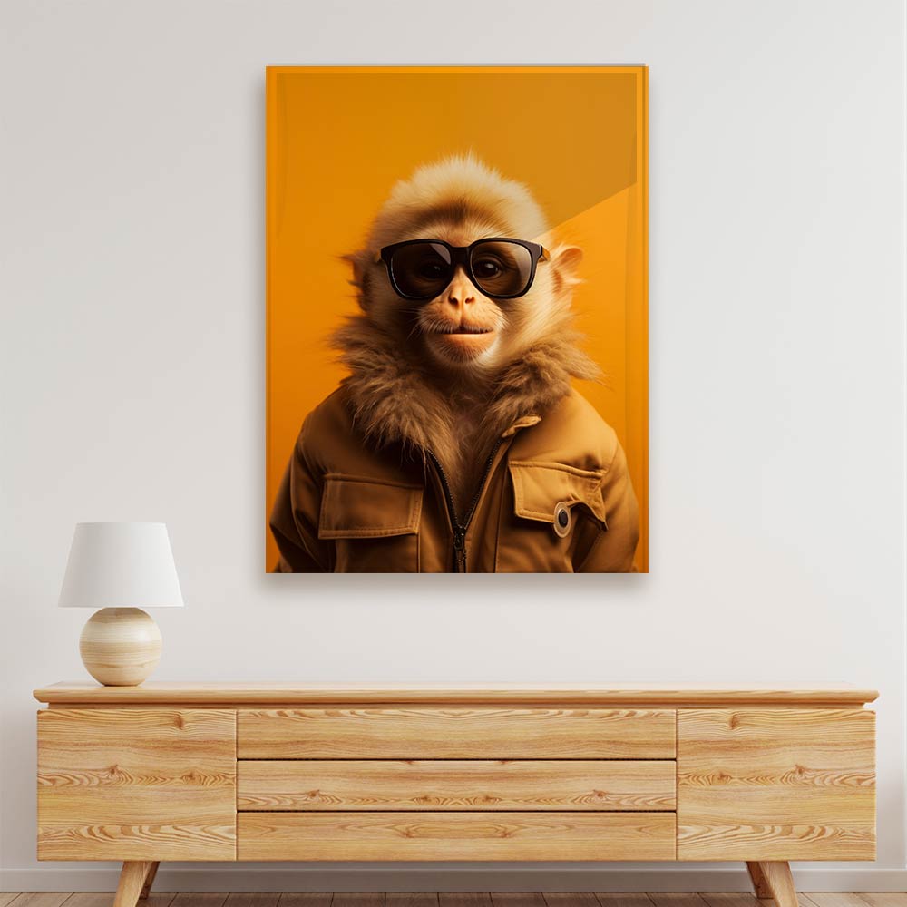 Monkey wearing glass Acrylic acrylic canvas Frames