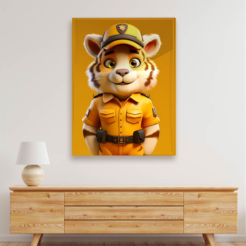 Police Tiger Acrylic acrylic canvas Frames