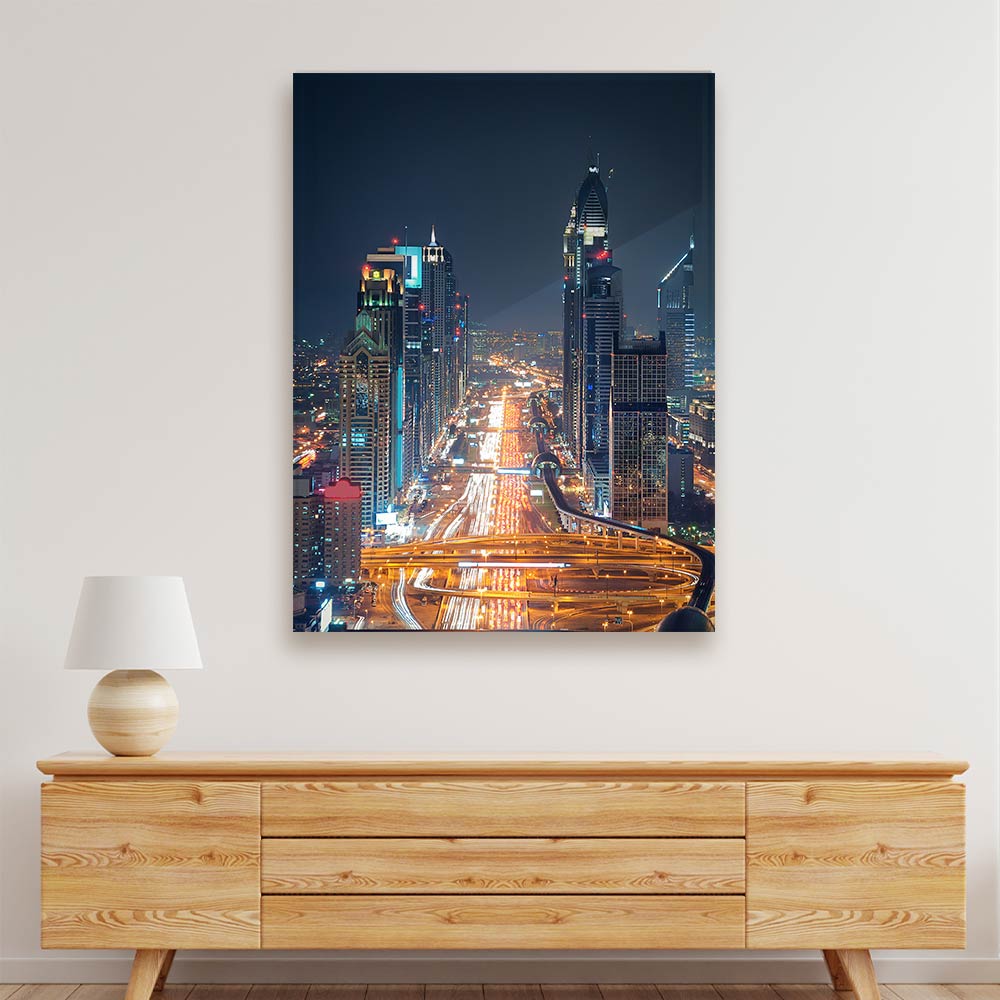 Shaikh Zayed Road Acrylic acrylic canvas Frames