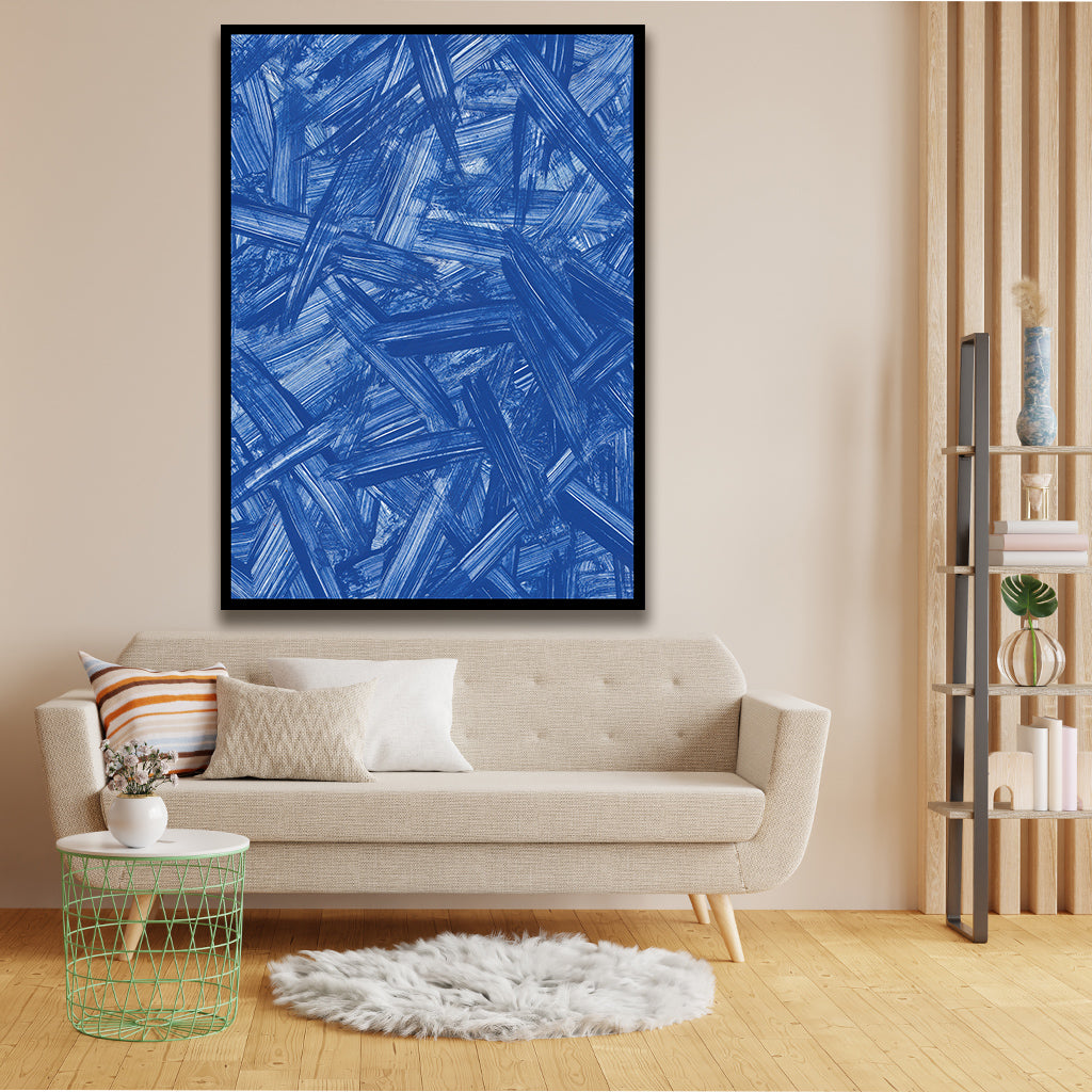 BLUE BRUSH acrylic canvas Frames