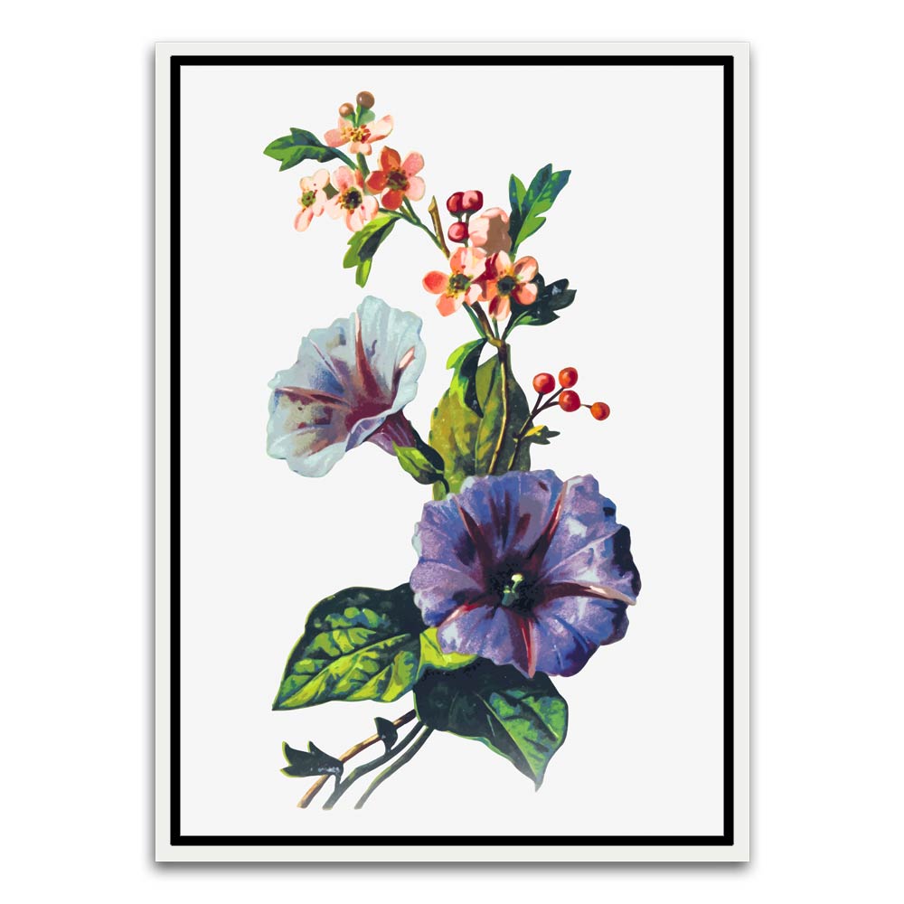 Botanical Art 3 White Canvas frame acrylic canvas Frames