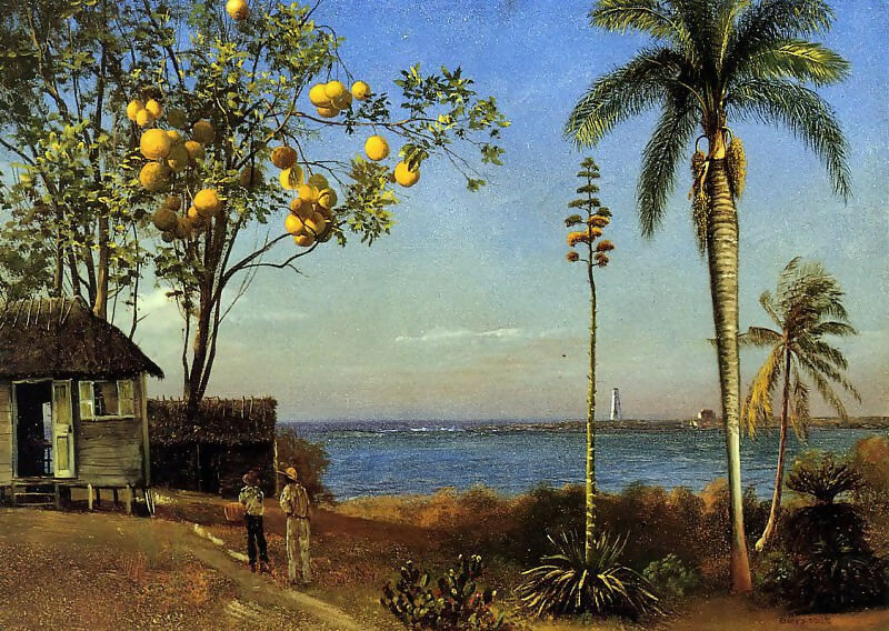 Albert Bierstadt - View of the Bahamas 50X123 Canvas