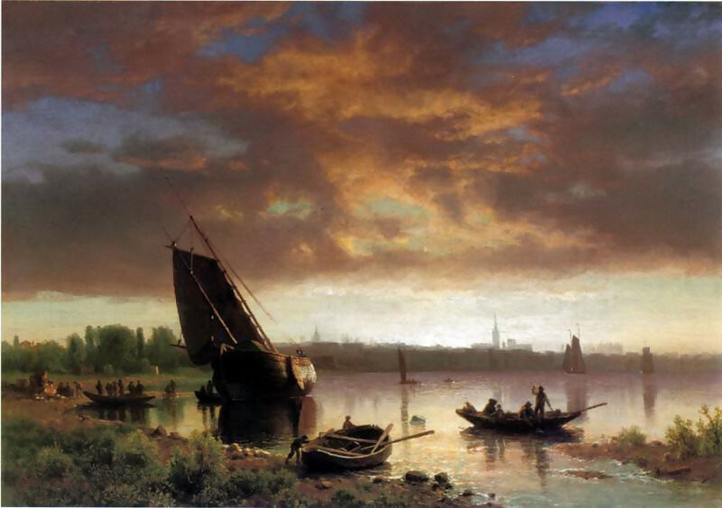 Albert Bierstadt - Harbor 50X41 Canvas