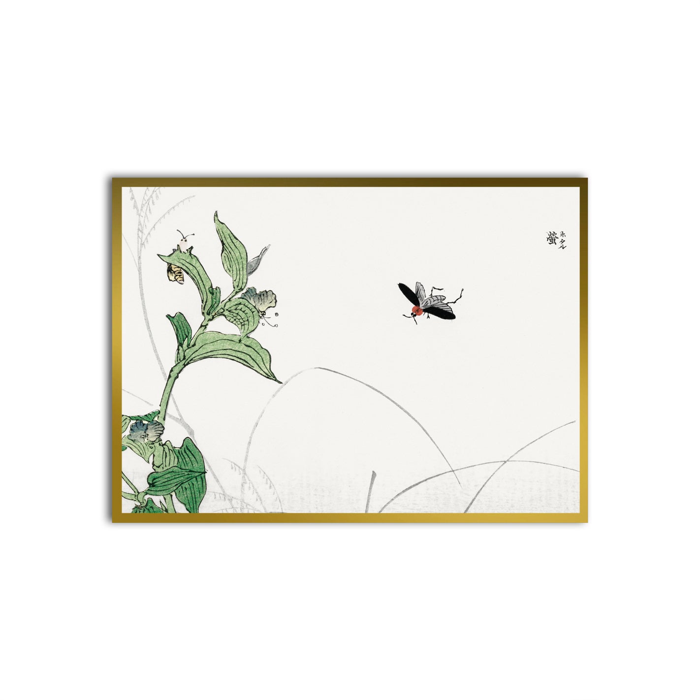 Fluttering Grace Gold Printed frame acrylic canvas Frames