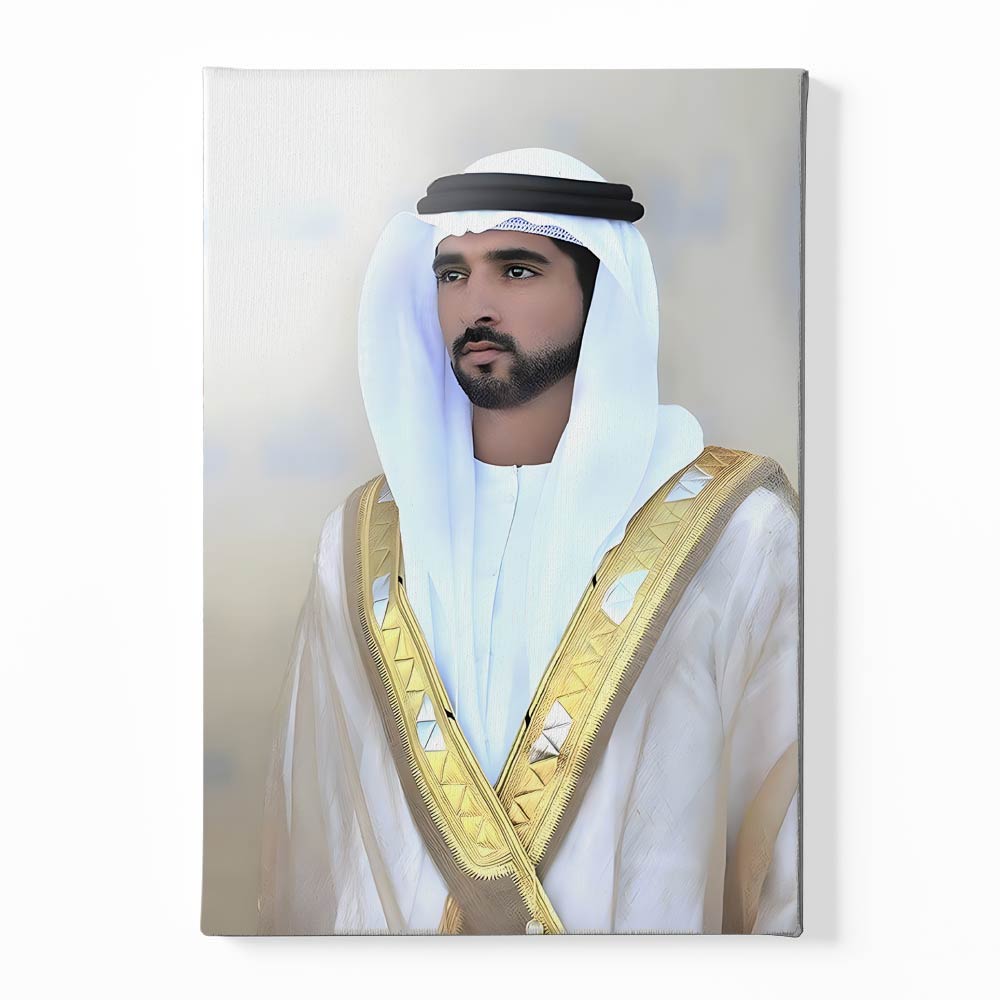 Sheikh Hamdan bin Mohammed bin Rashid Al Maktoum Canvas acrylic canvas Frames