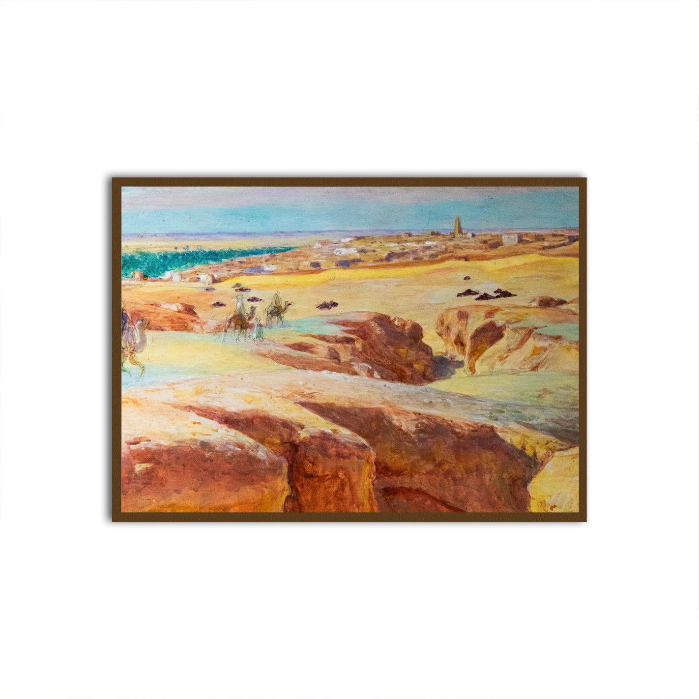 Caravane à El Grara près de Ghardaïa Brown Printed frame acrylic canvas Frames