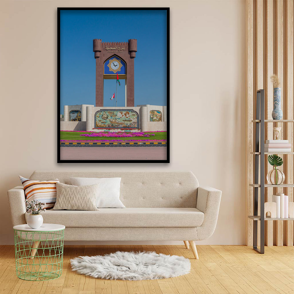 Clock Tower Roundabout in Muscat acrylic canvas Frames