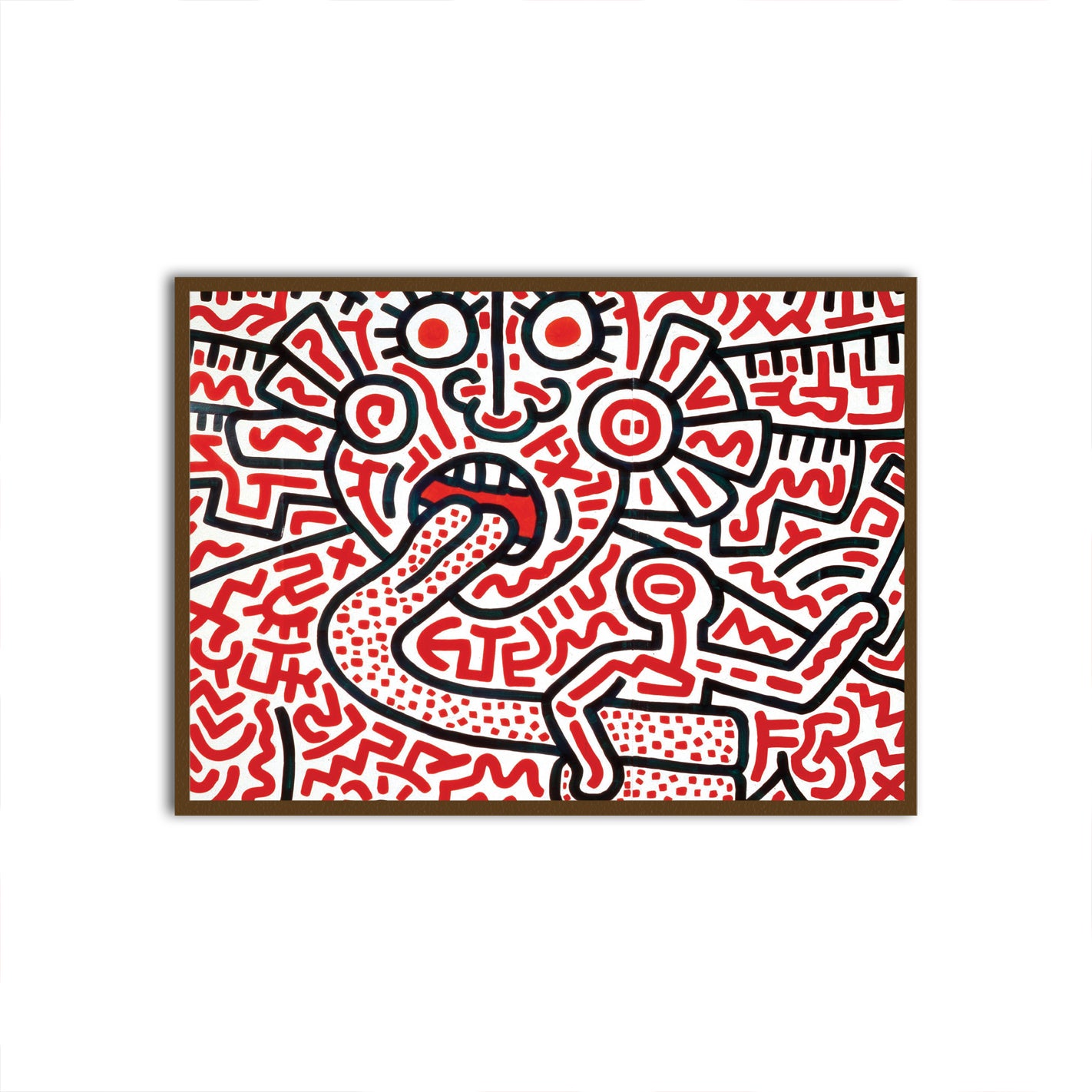 Keith Haring Brown Printed frame acrylic canvas Frames