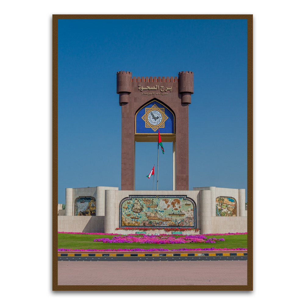 Clock Tower Roundabout in Muscat Brown Printed frame acrylic canvas Frames