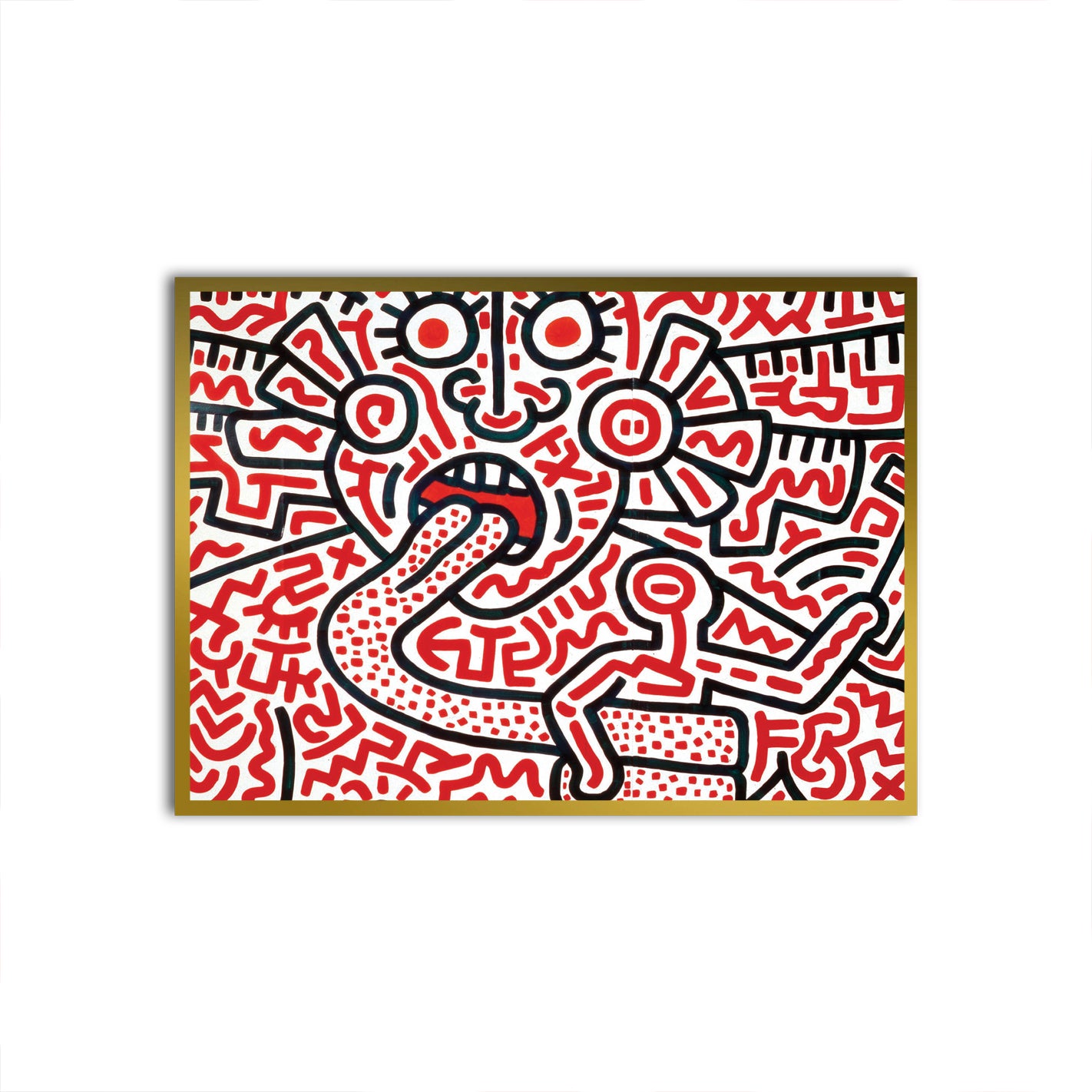 Keith Haring Gold Printed frame acrylic canvas Frames