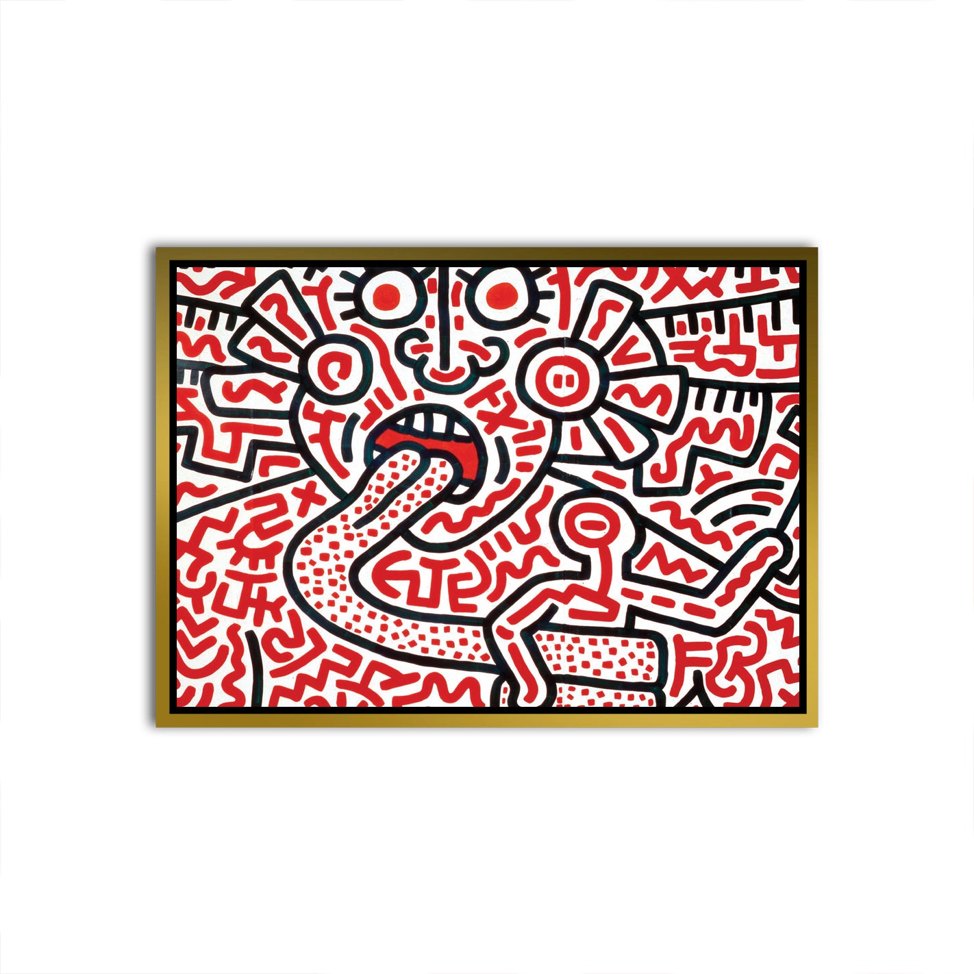 Keith Haring Gold Canvas frame acrylic canvas Frames