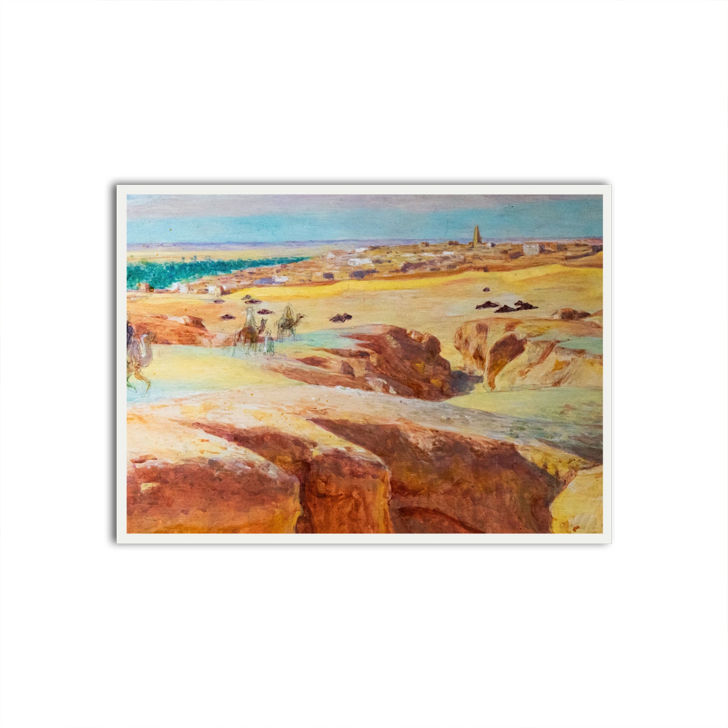 Caravane à El Grara près de Ghardaïa White Printed frame acrylic canvas Frames