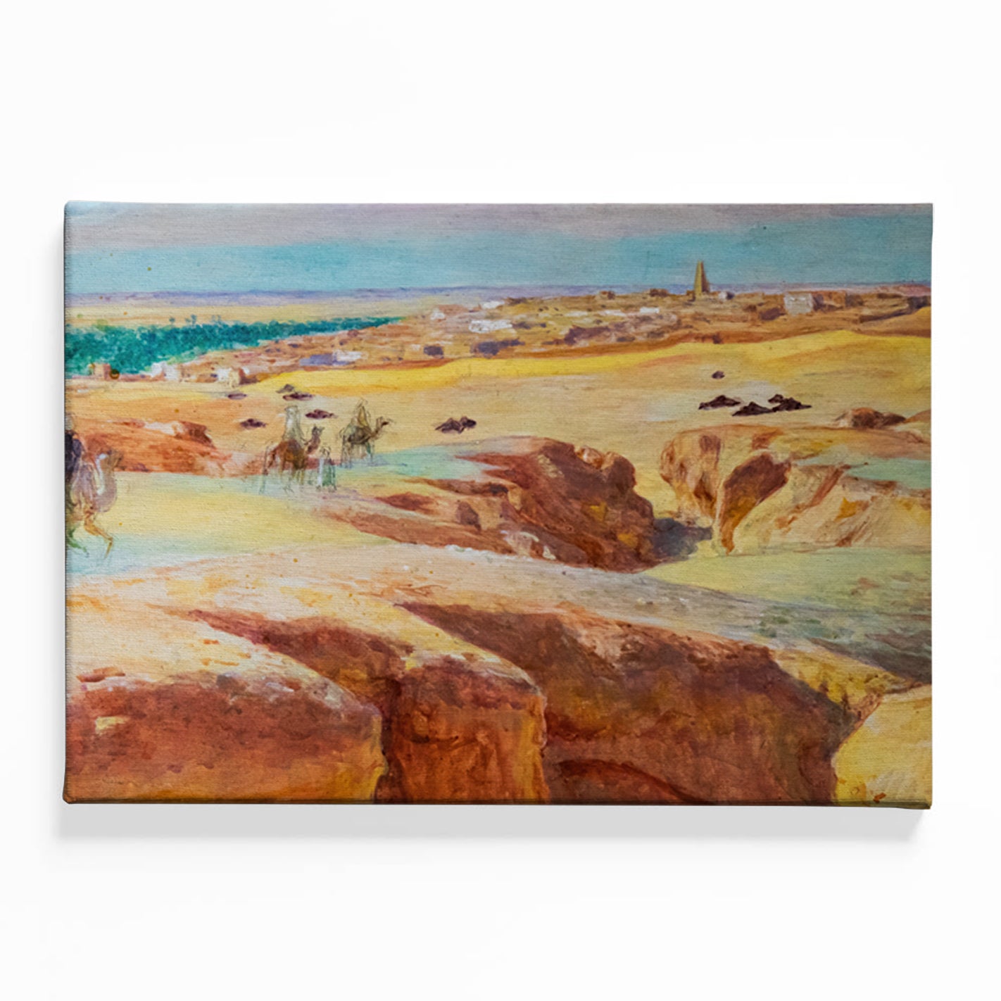 Caravane à El Grara près de Ghardaïa Canvas acrylic canvas Frames