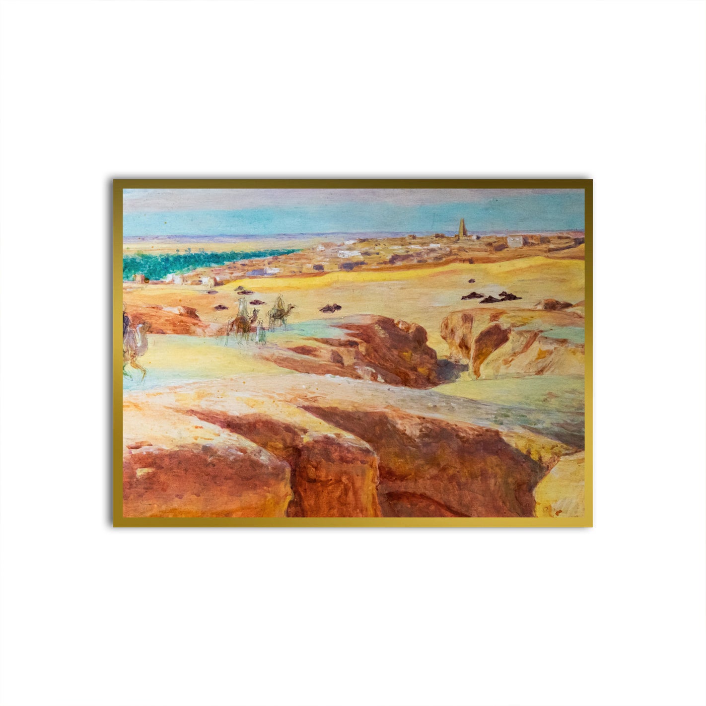 Caravane à El Grara près de Ghardaïa Gold Printed frame acrylic canvas Frames