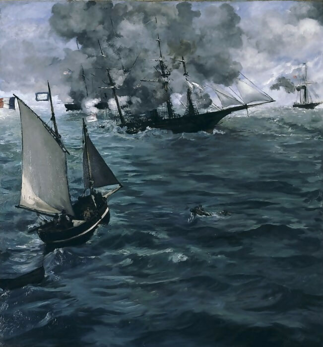Edouard Manet – The Battle between the Ships Kearsarge and Alabama 50X40 Canvas