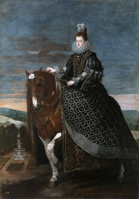 Diego Rodriguez de Silva y Velazquez – Equestrian Portrait of Queen Margaret of Austria 50X40 Canvas