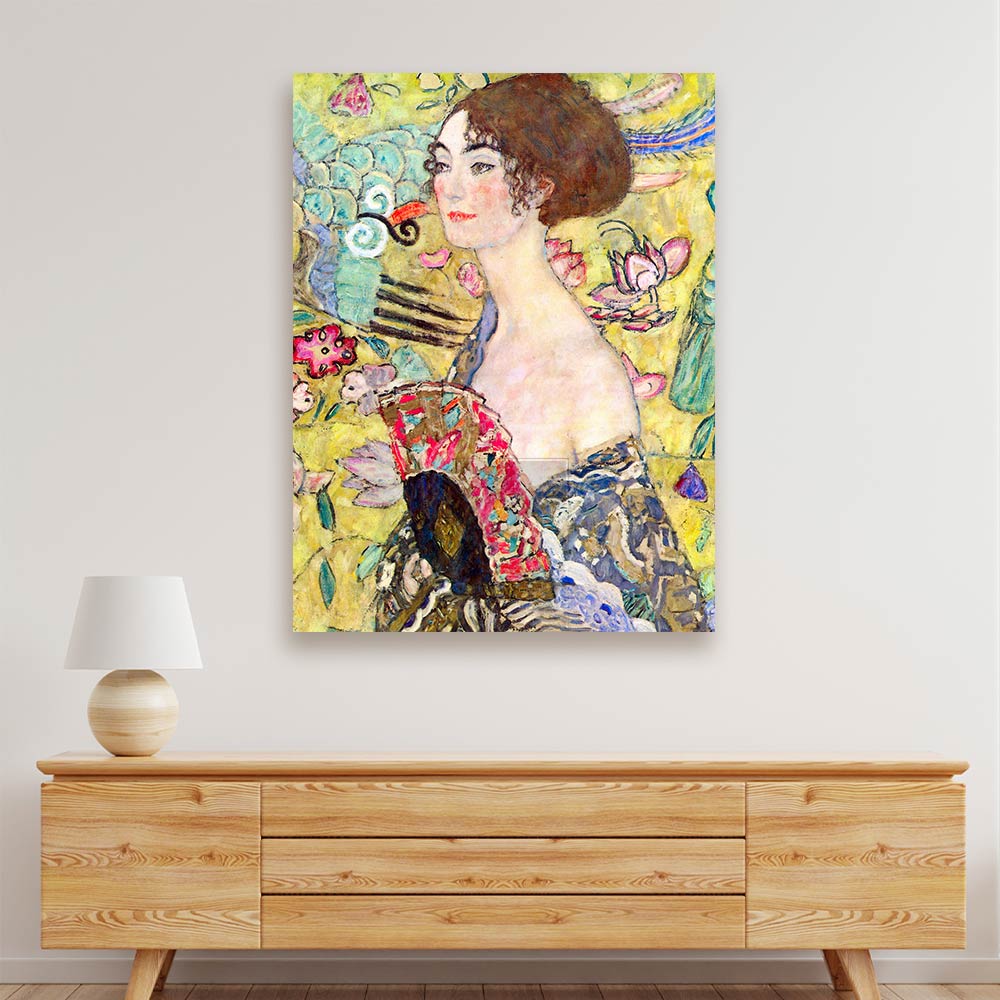 Lady with Fan Acrylic acrylic canvas Frames