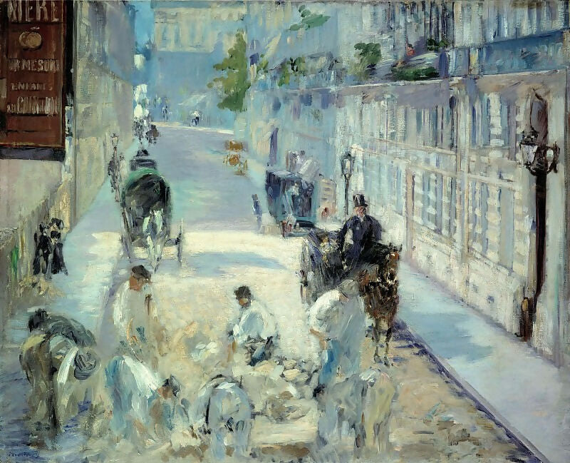 Edouard Manet - Rue Monier with Road Workers 70x100 Canvas