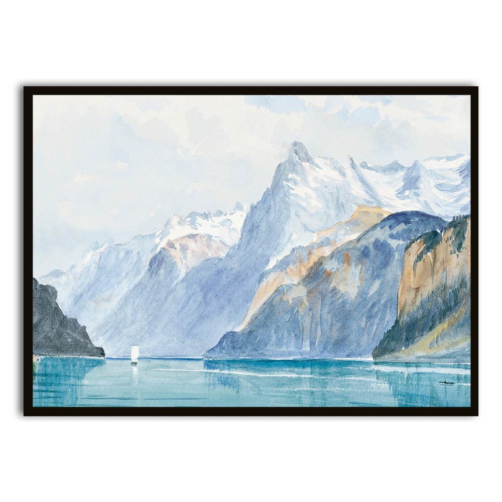 Bay of Uri Brunnen from Switzerland Black Printed Frames