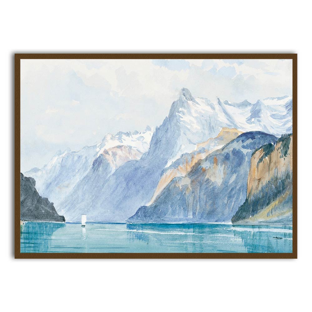 Bay of Uri Brunnen from Switzerland Brown Printed Frames