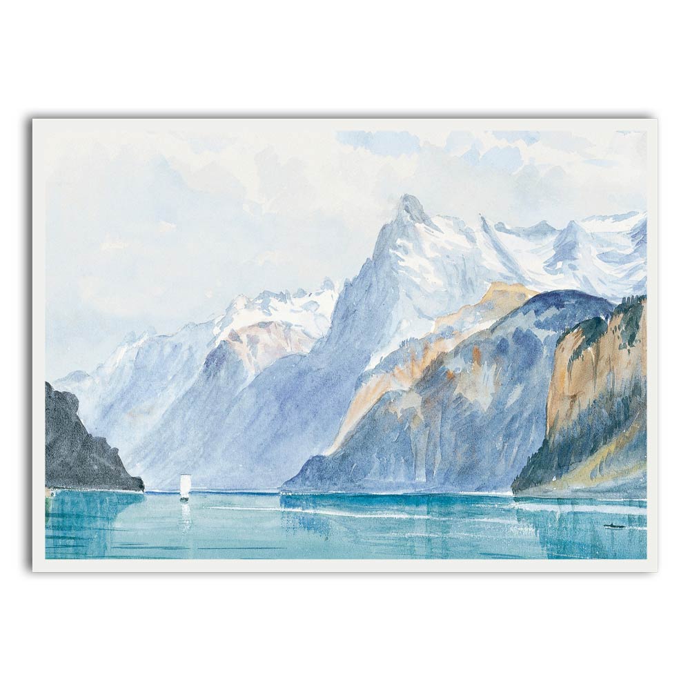 Bay of Uri Brunnen from Switzerland White Printed Frames