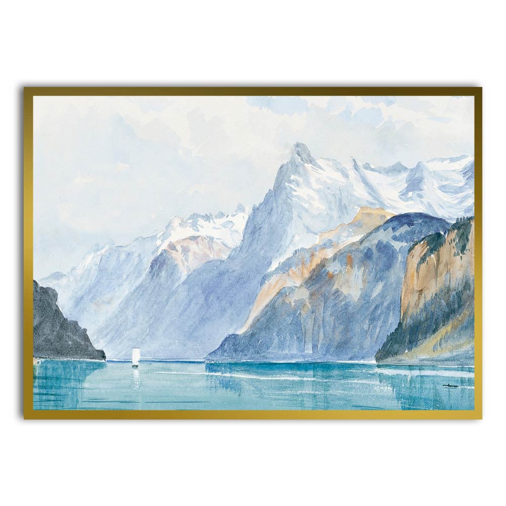 Bay of Uri Brunnen from Switzerland Gold Printed Frames