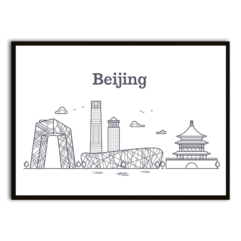 Beijing Black Printed frame acrylic canvas Frames