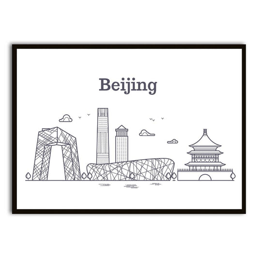 Beijing Black Printed frame acrylic canvas Frames