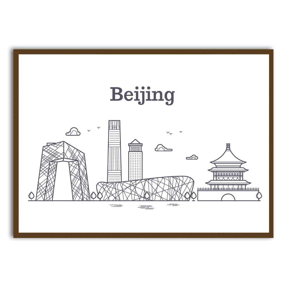 Beijing Brown Printed frame acrylic canvas Frames