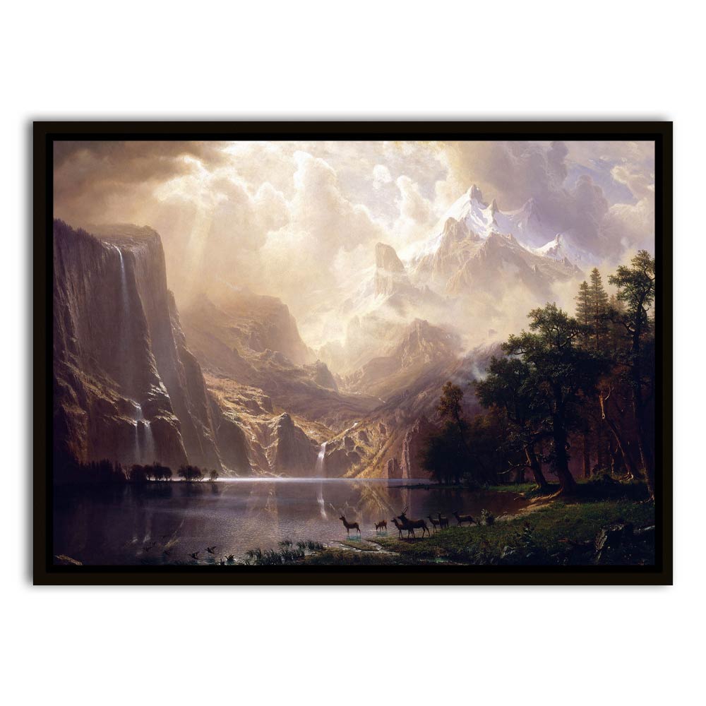 Bierstadt Among the Sierra Nevada Black Canvas Frame