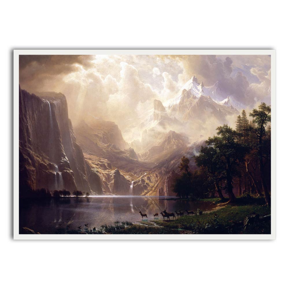 Bierstadt Among the Sierra Nevada White Printed Frames