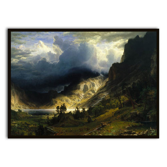 Storm in the mountain Printed Frames Black