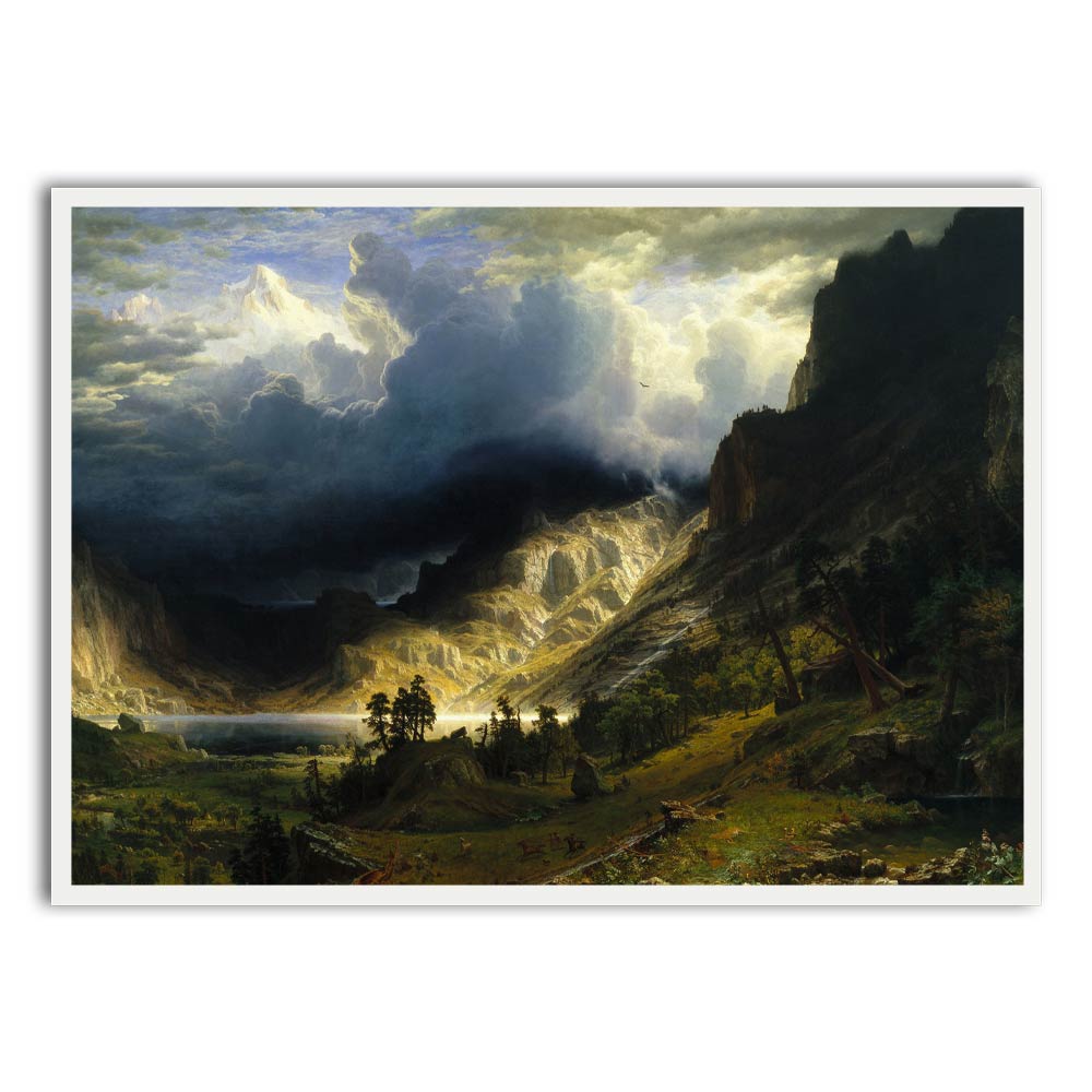 Storm in the mountain Printed Frames White